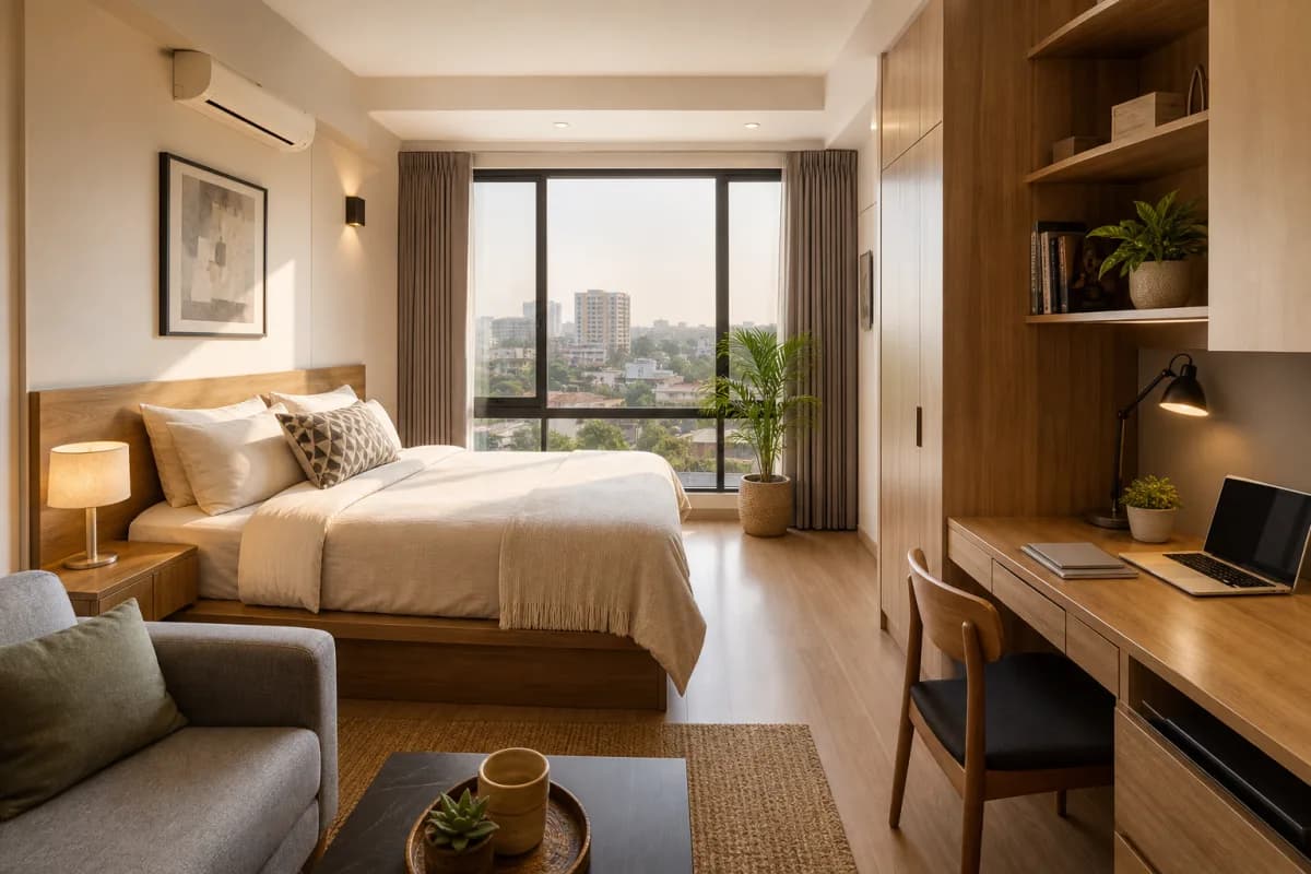 Bright furnished student studio