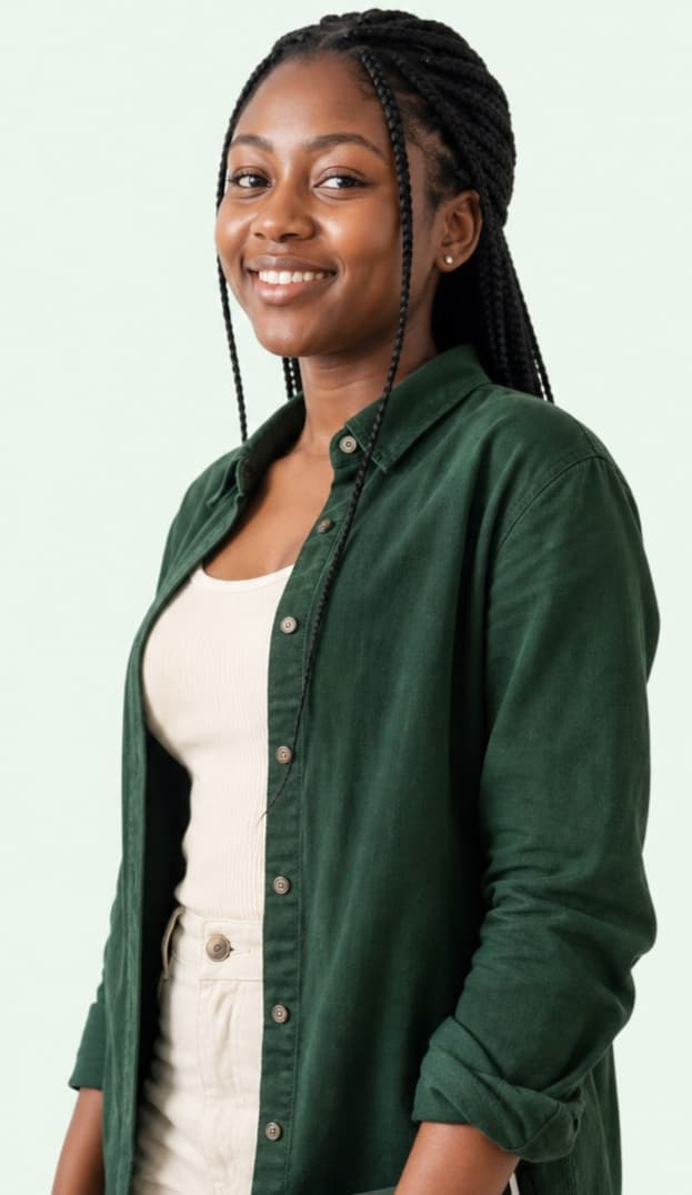 Smiling university student holding a notebook